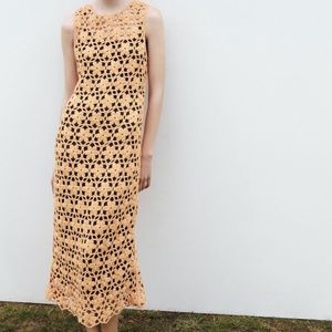 Zara limited edition long floral knit dress you can’t miss